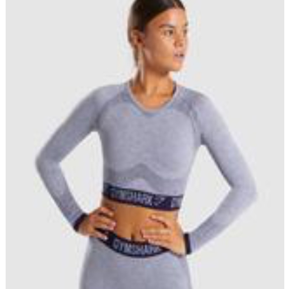 GYMSHARK WOMENS FLEX LONG SLEEVE CROP TOP